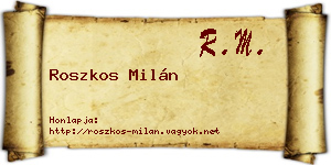 Roszkos Milán névjegykártya