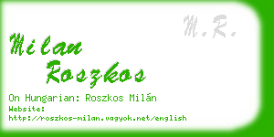 milan roszkos business card